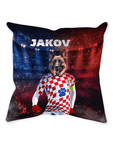 'Croatia Doggos Soccer' Personalized Pet Throw Pillow