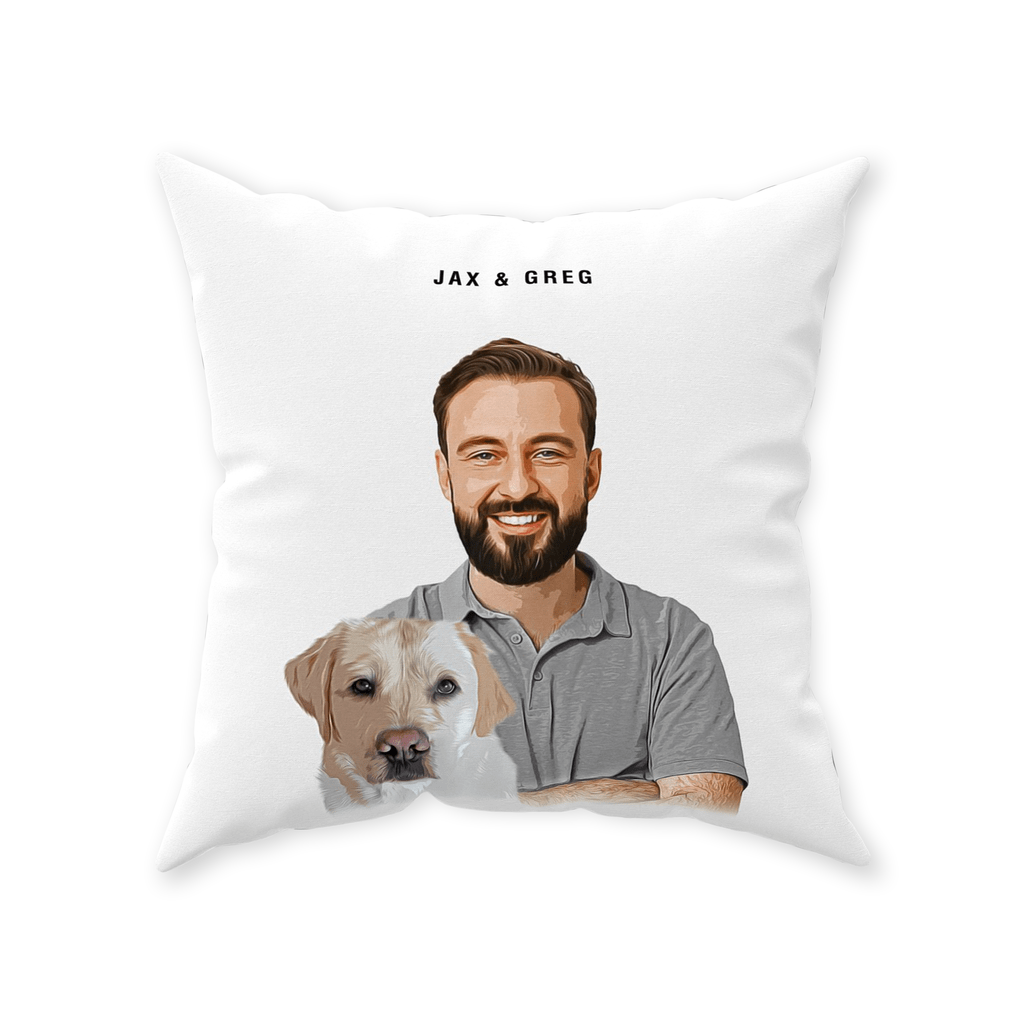 Personalized Modern Pet &amp; Human Throw Pillow