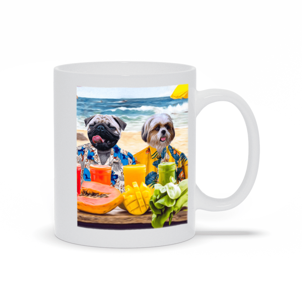 Taza personalizada para 2 mascotas &#39;The Beach Dogs&#39;