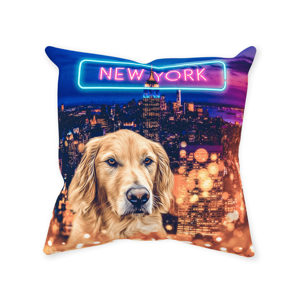 &#39;Doggos of New York&#39; Personalized Pet Throw Pillow