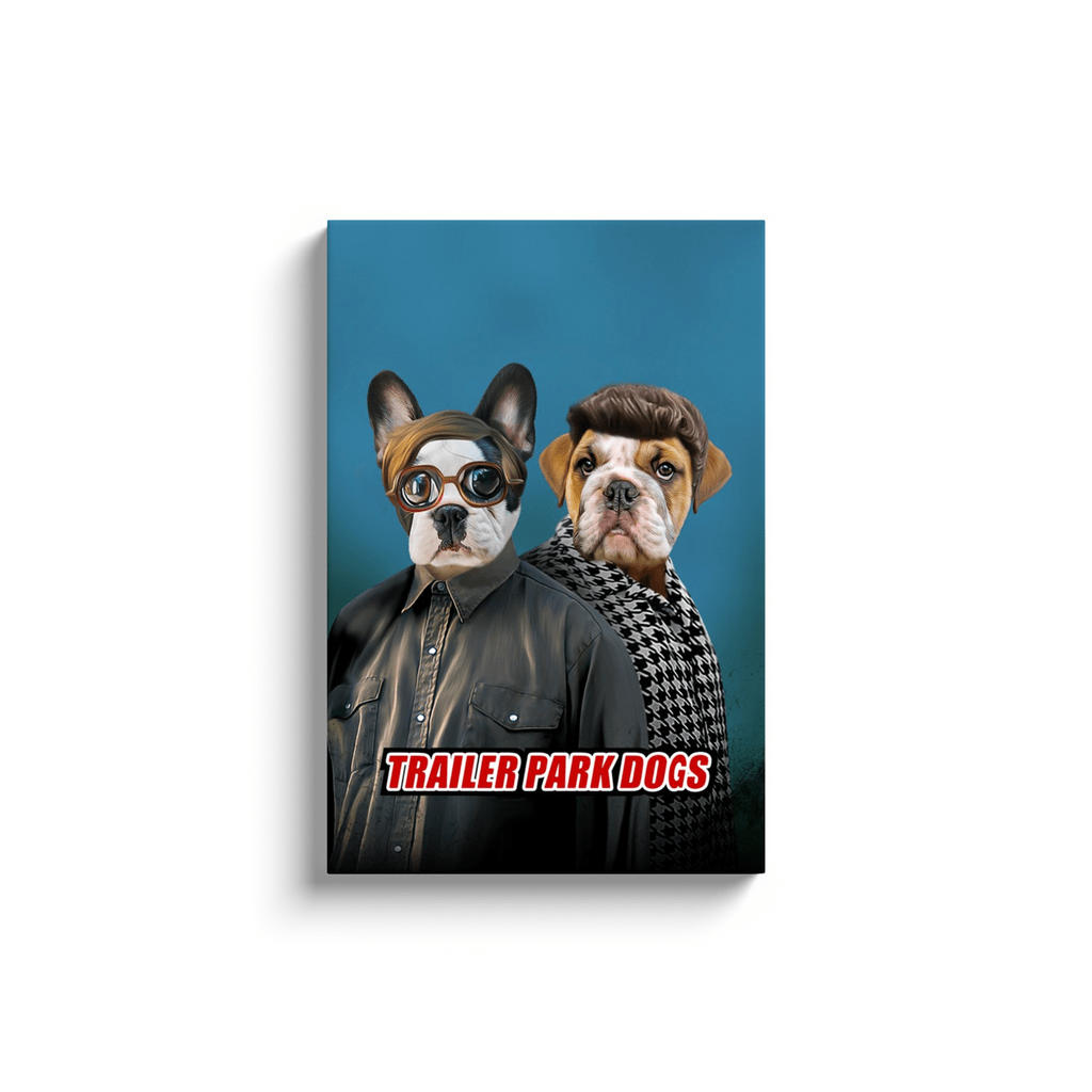 Lienzo personalizado para 2 mascotas &#39;Trailer Park Dogs 2&#39;