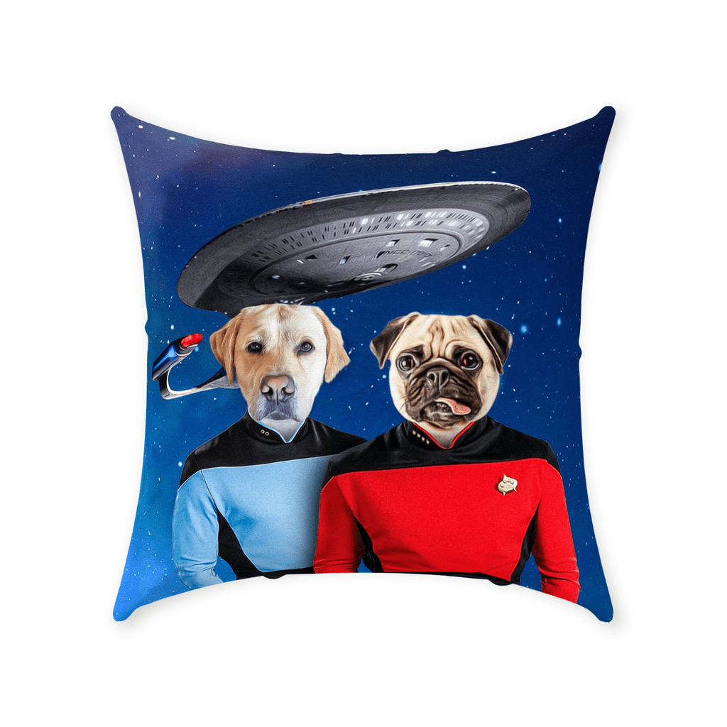 &#39;Doggo-Trek&#39; Personalized 2 Pet Throw Pillow