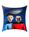 Cojín personalizado para 2 mascotas 'Doggo-Trek'