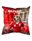 'Denmark Doggos Soccer' Personalized Pet Throw Pillow