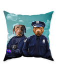 'The Police Officers' Personalized 2 Pet Throw Pillow