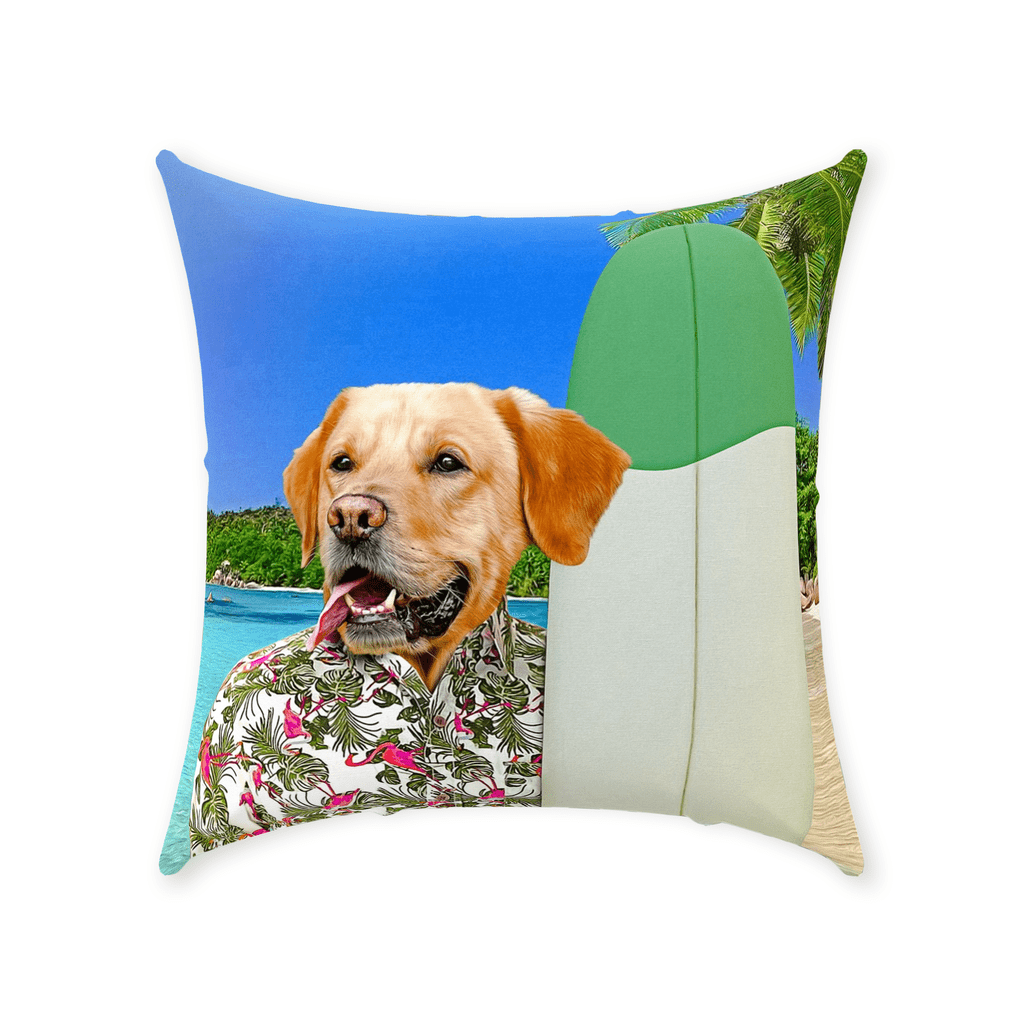 &#39;The Surfer&#39; Personalized Pet Throw Pillow