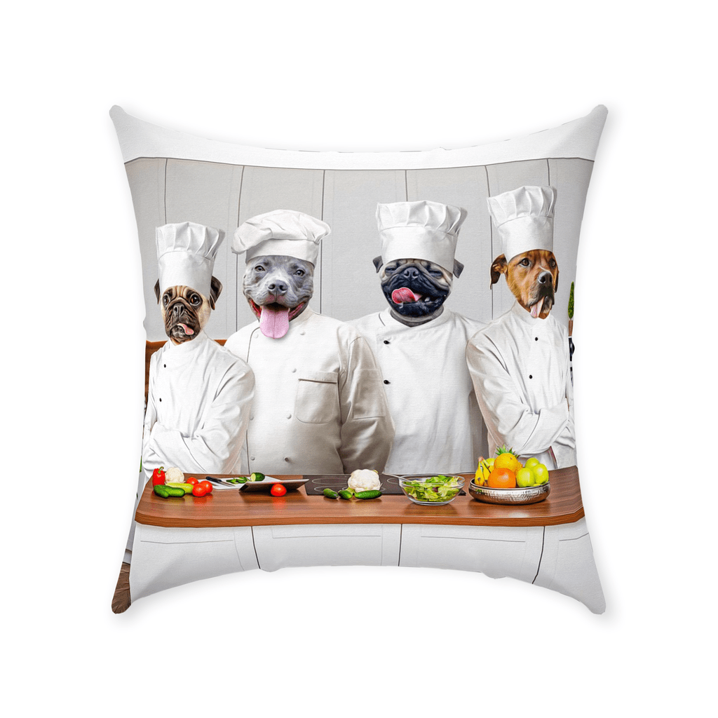 &#39;The Chefs&#39; Personalized 4 Pet Throw Pillow
