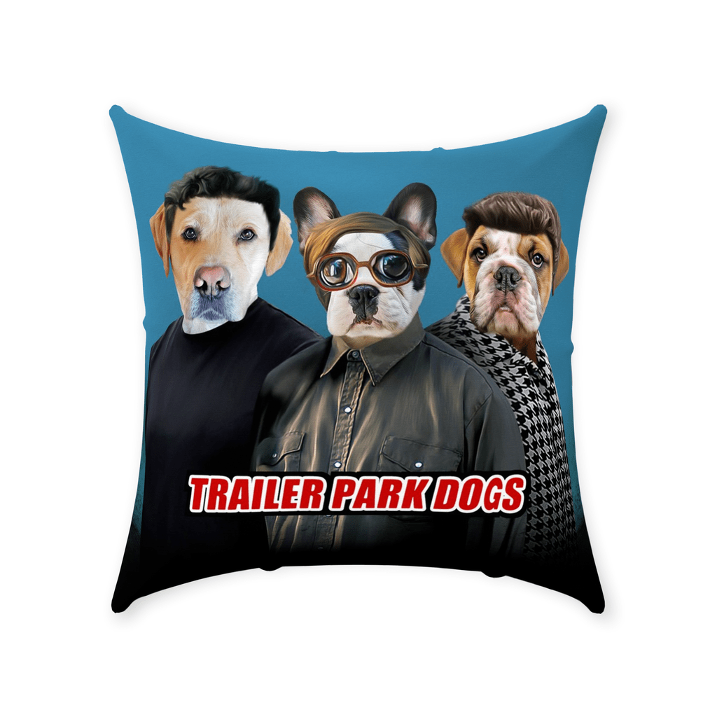&#39;Trailer Park Dogs&#39; Personalized 3 Pet Throw Pillow