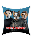 'Trailer Park Dogs' Personalized 3 Pet Throw Pillow