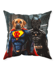 'Superdog & Batdog' Personalized 2 Pet Throw Pillow