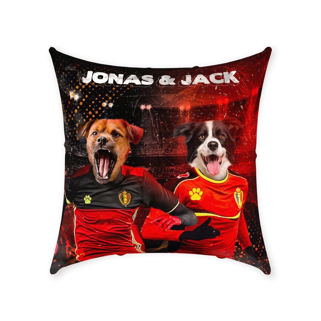 &#39;Belgium Doggos&#39; Personalized 2 Pet Throw Pillow