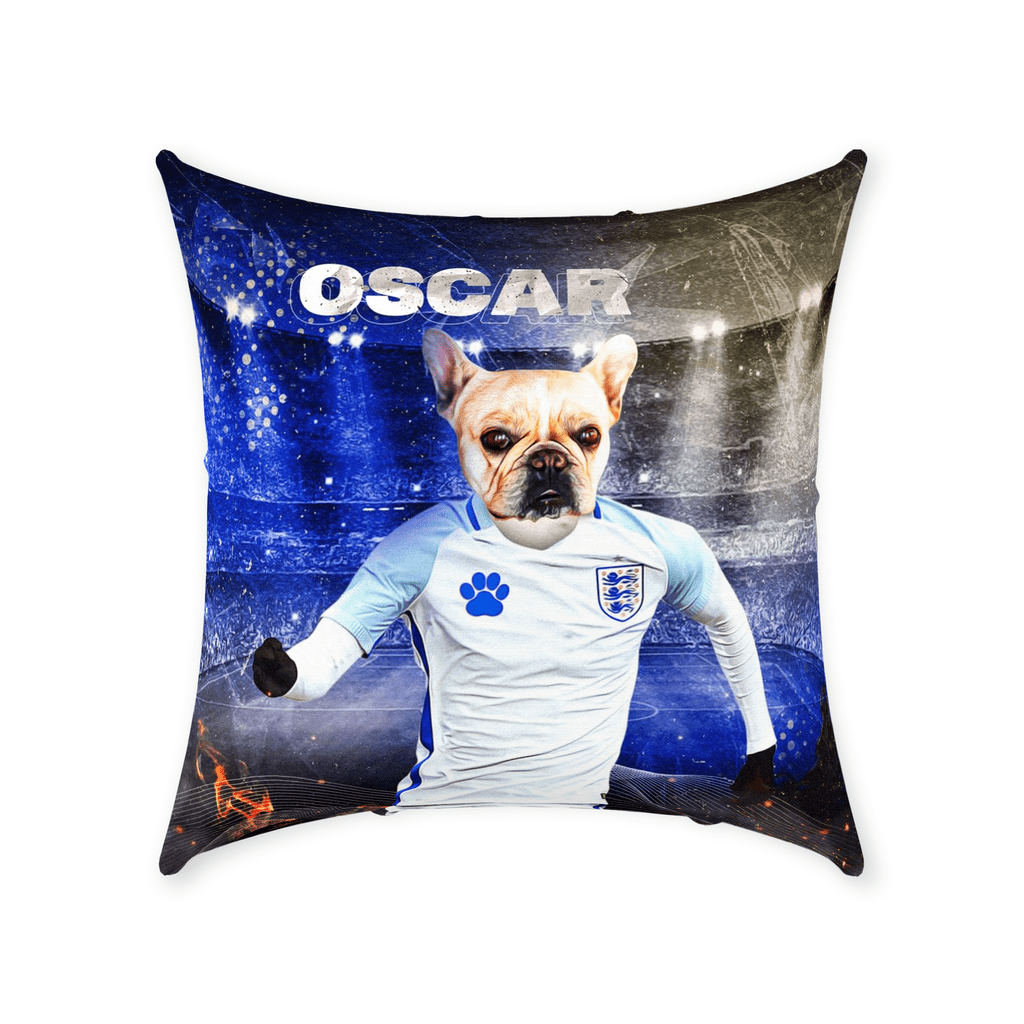 Cojín decorativo para mascotas personalizado &#39;England Doggos Soccer&#39;