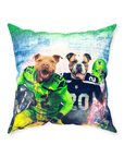 'Seattle Doggos' Personalized 2 Pet Throw Pillow