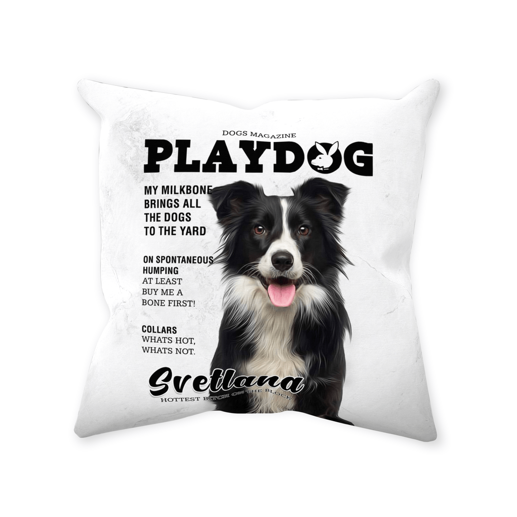 &#39;Playdog&#39; Personalized Pet Throw Pillow