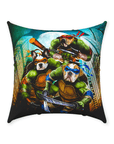 'Teenage Mutant Ninja Doggos' Personalized 3 Pet Throw Pillow