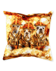 'The Firefighters' Personalized 3 Pet Throw Pillow