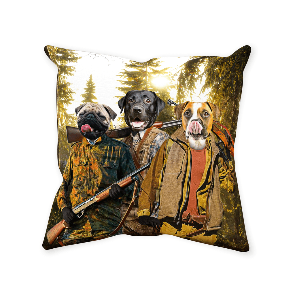 &#39;The Hunters&#39; Personalized 3 Pet Throw Pillow