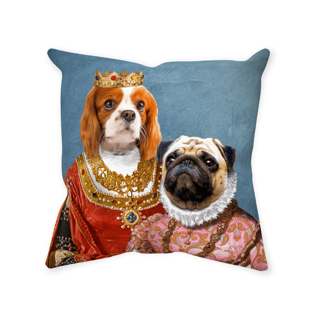 &#39;Queen and Archduchess&#39; Personalized 2 Pet Throw Pillow