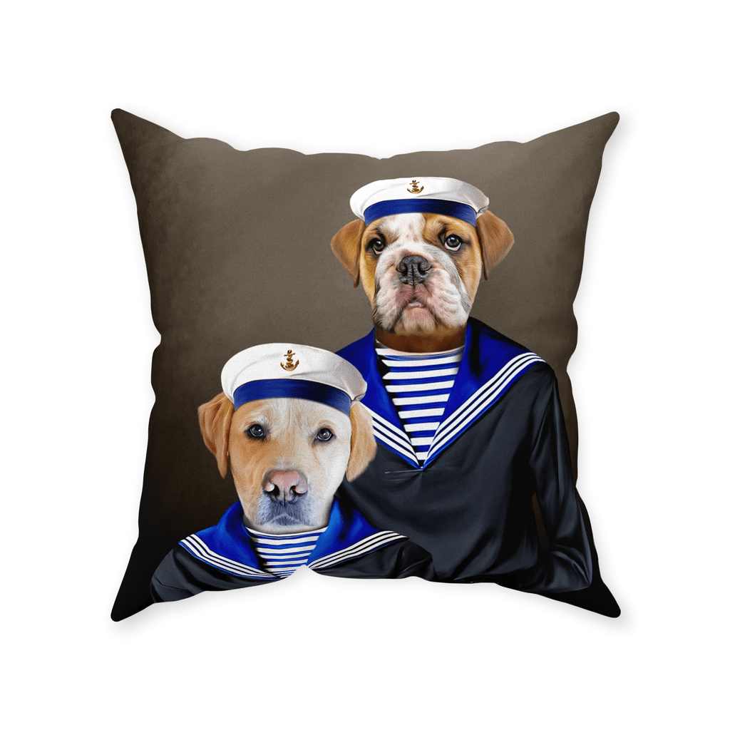 &#39;The Sailors&#39; Personalized 2 Pet Throw Pillow