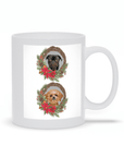 2 Pet Personalized Christmas Wreath Mug