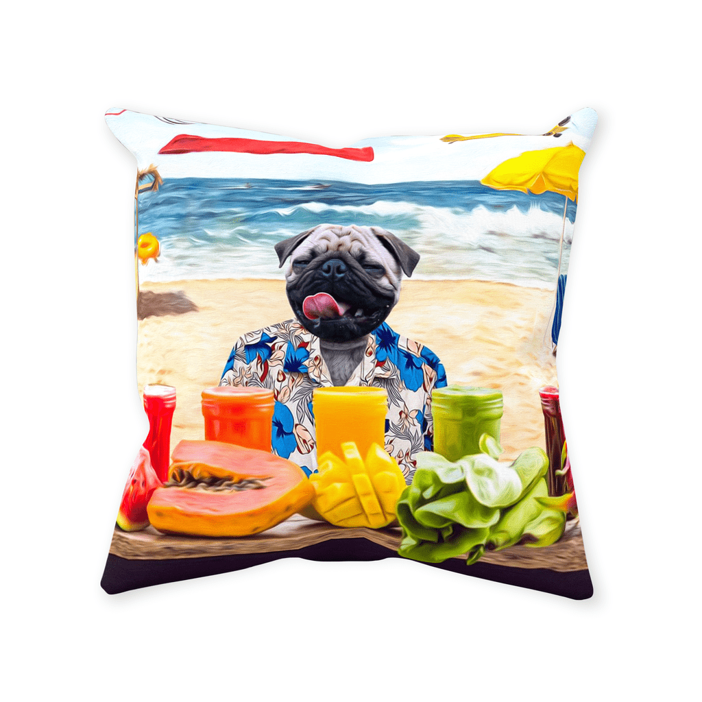 &#39;The Beach Dog&#39; Personalized Pet Throw Pillow