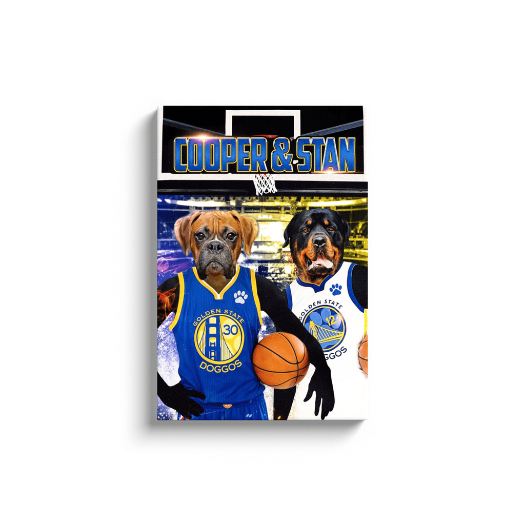 &#39;Golden State Doggos&#39; Personalized 2 Pet Canvas