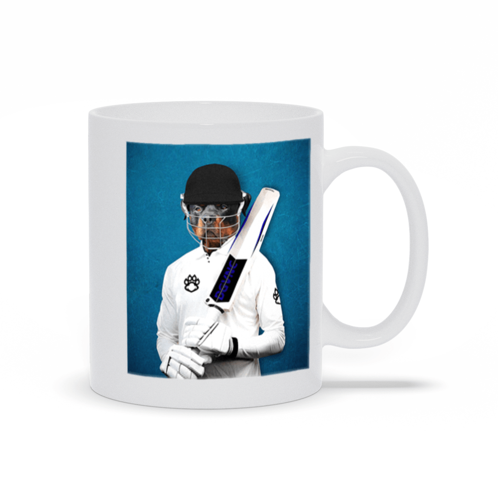 &#39;The Cricket Player&#39; Personalized Pet Mug