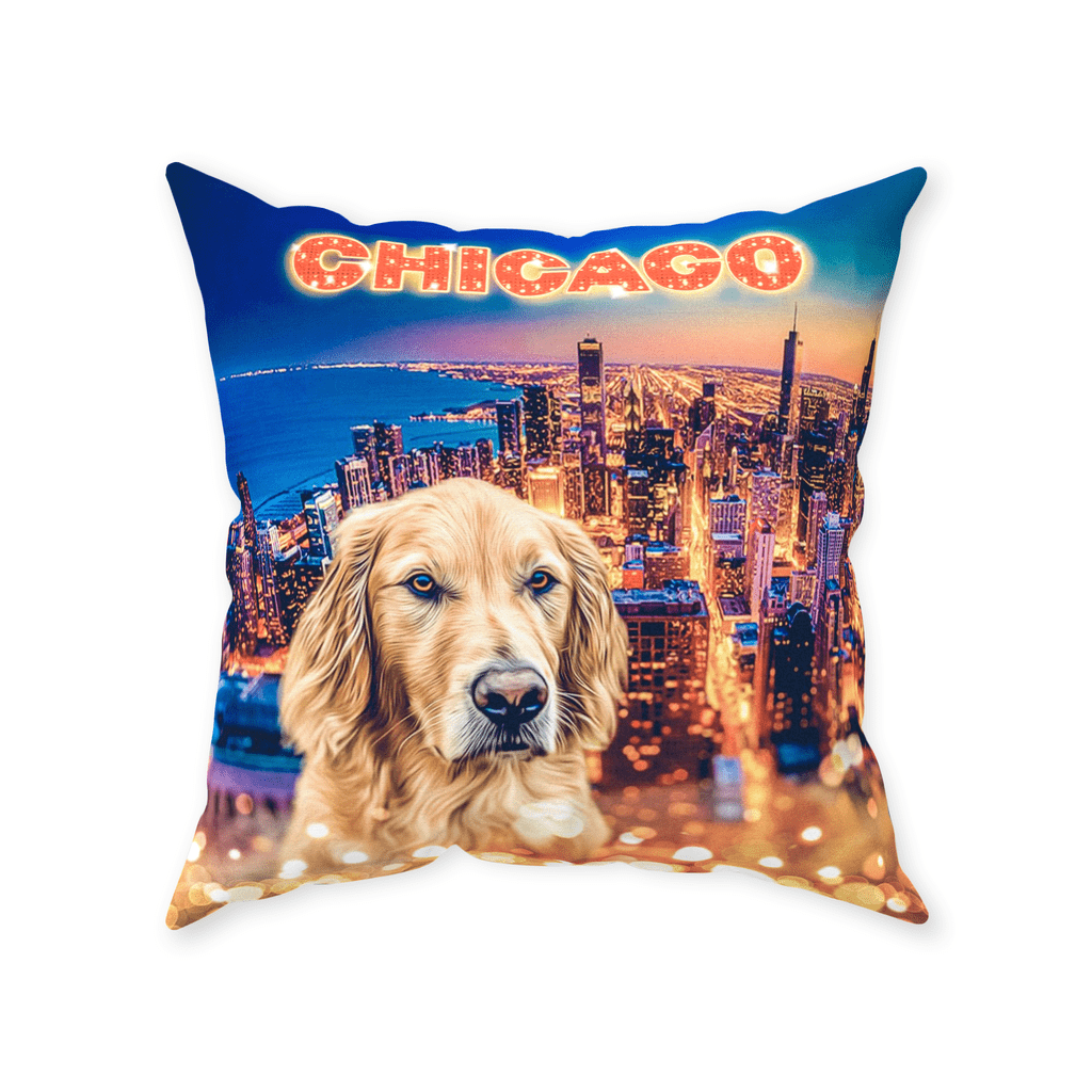 &#39;Doggos of Chicago&#39; Personalized Pet Throw Pillow