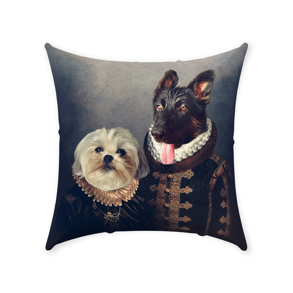 &#39;Duke and Duchess&#39; Personalized 2 Pet Throw Pillow