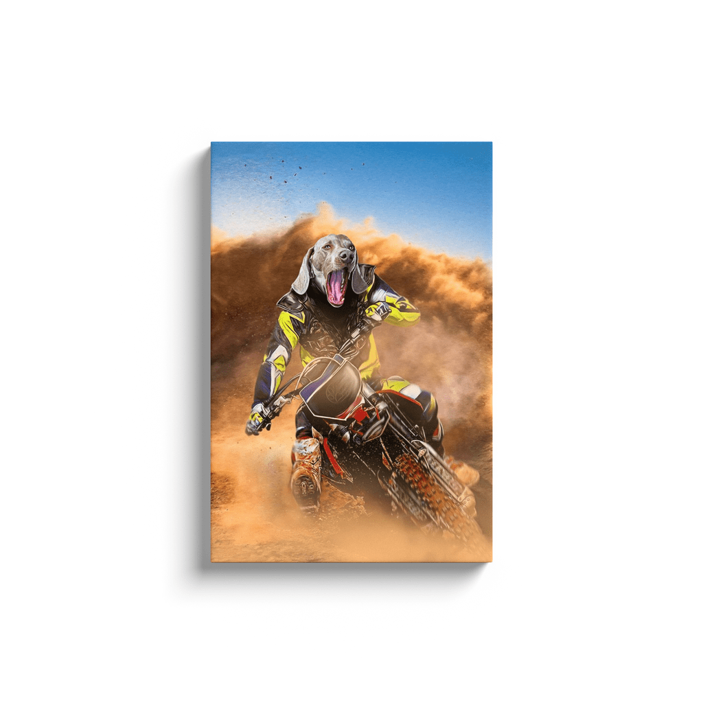 &#39;The Motocross Rider&#39; Personalized Pet Canvas