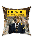'The Woof of Wall Street' Personalized Pet Throw Pillow