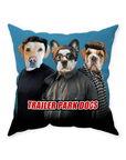 'Trailer Park Dogs' Personalized 3 Pet Throw Pillow