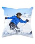 'The Skier' Personalized Pet Throw Pillow