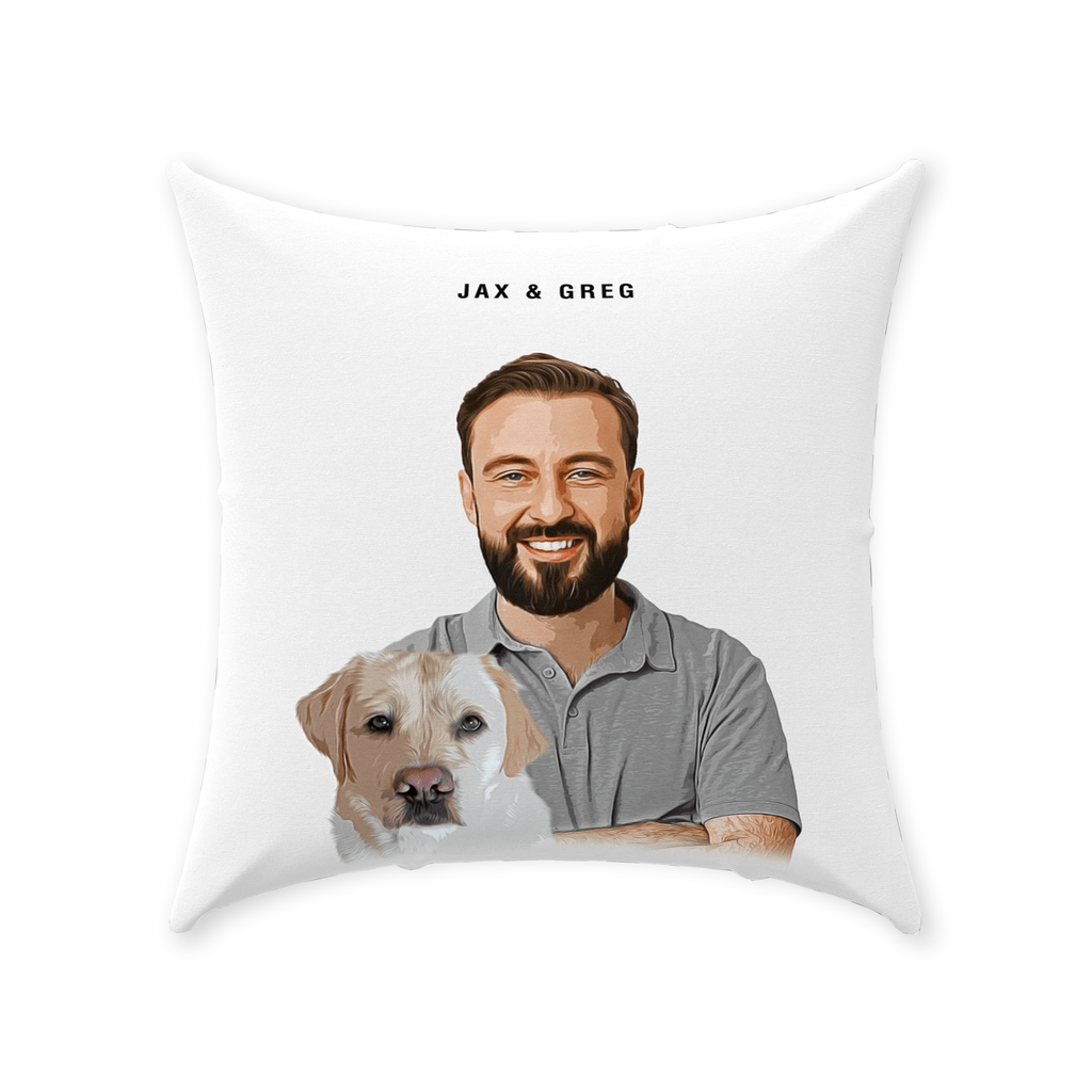 Personalized Modern Pet &amp; Human Throw Pillow