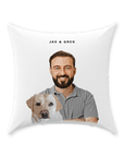 Personalized Modern Pet & Human Throw Pillow