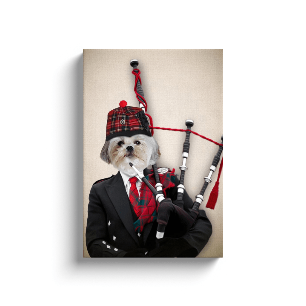 &#39;The Bagpiper&#39; Personalized Pet Canvas