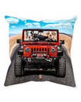 'The Yeep Cruisers' Personalized 3 Pet Throw Pillow