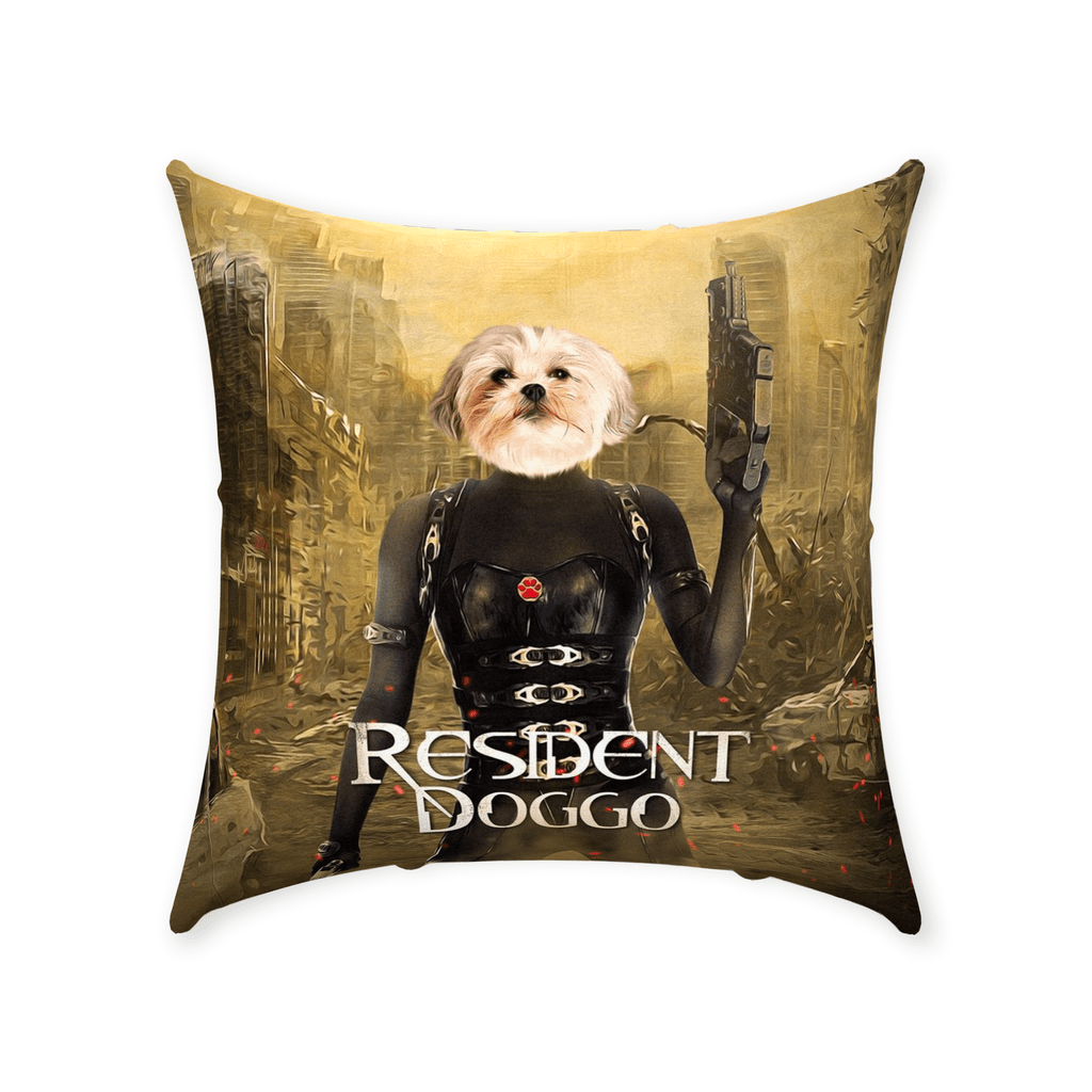 &#39;Resident Doggo&#39; Personalized Pet Throw Pillow