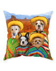 '4 Amigos' Personalized 4 Pet Throw Pillow