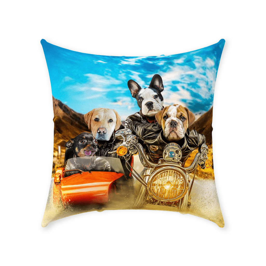&#39;Harley Wooferson&#39; Personalized 4 Pet Throw Pillow