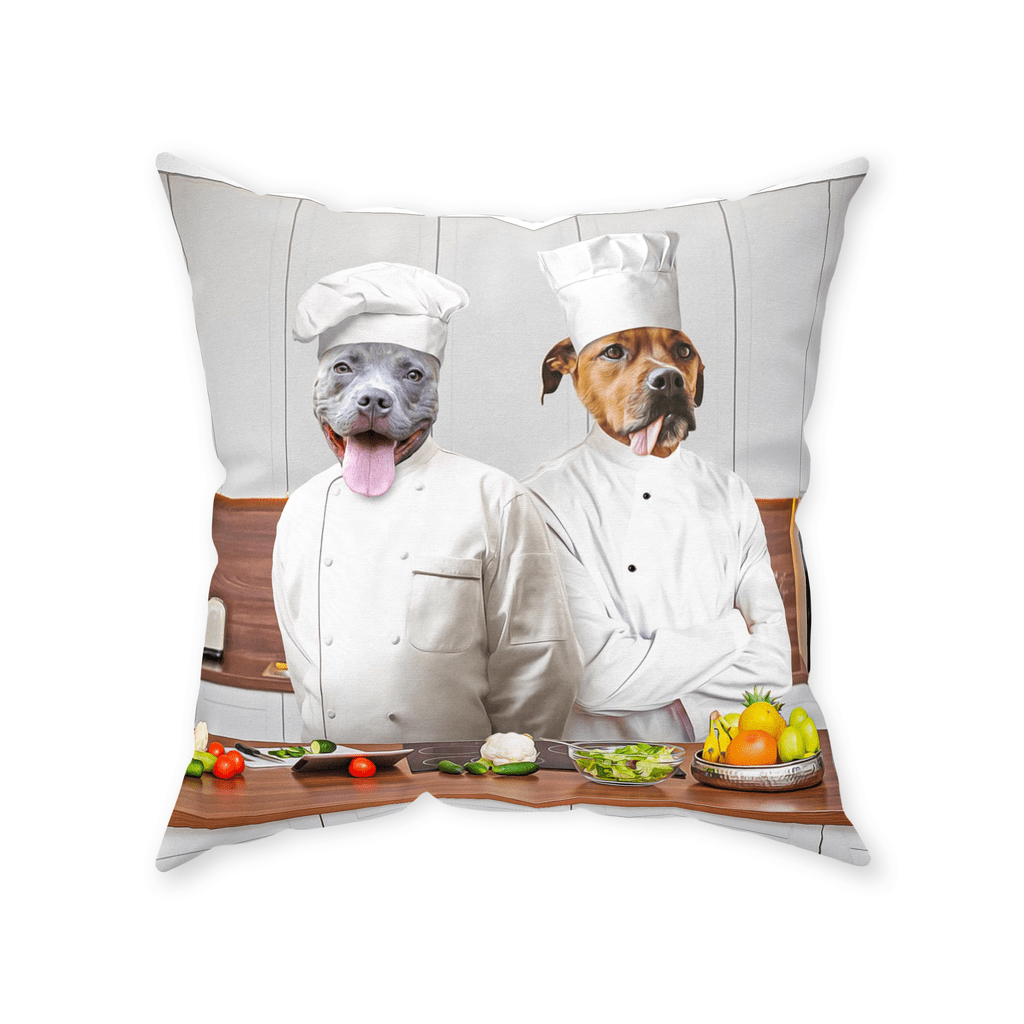 &#39;The Chefs&#39; Personalized 2 Pet Throw Pillow