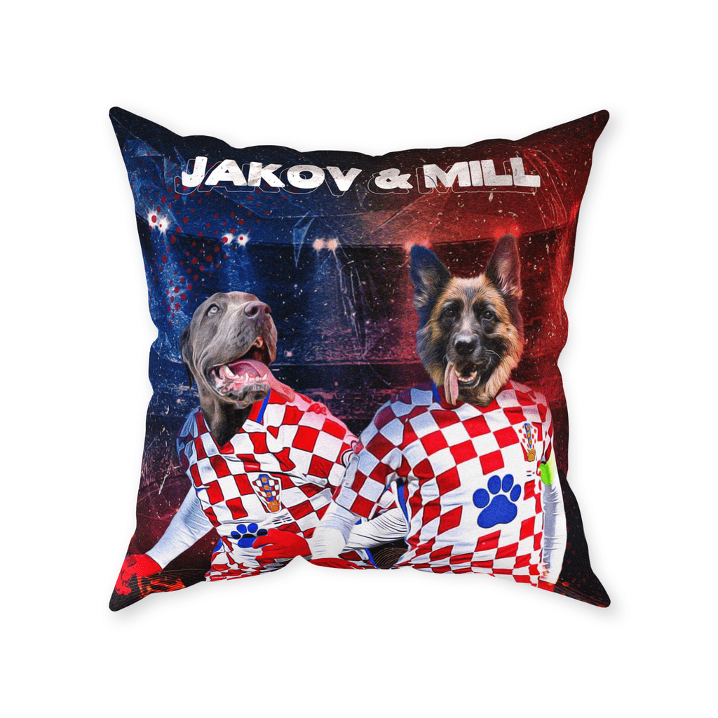 &#39;Croatia Doggos&#39; Personalized 2 Pet Throw Pillow