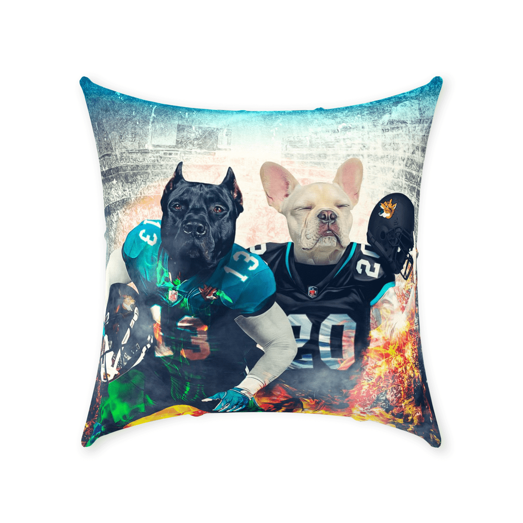 &#39;Jacksonville Doggos&#39; Personalized 2 Pet Throw Pillow