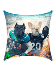 'Jacksonville Doggos' Personalized 2 Pet Throw Pillow