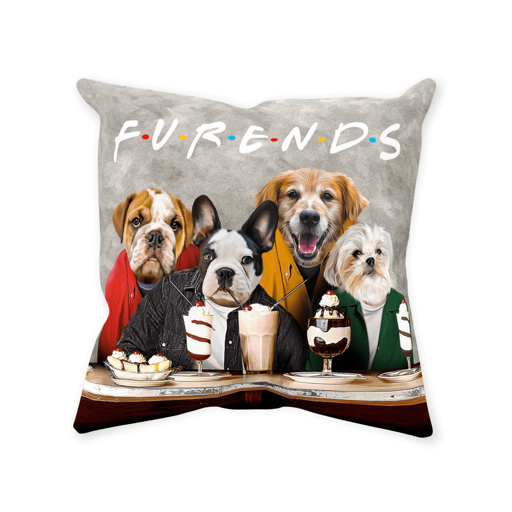 &#39;Furends&#39; Personalized 4 Pet Throw Pillow