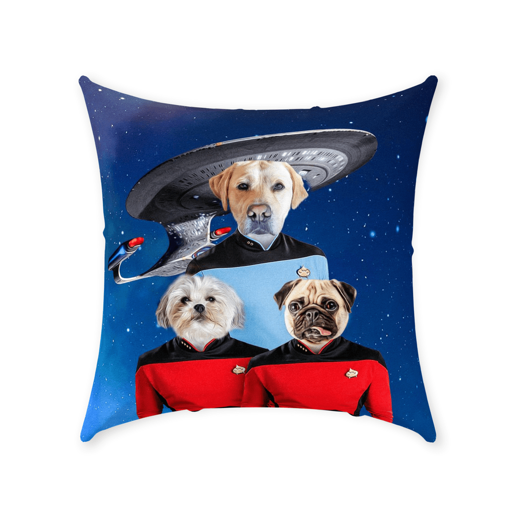 &#39;Doggo-Trek&#39; Personalized 3 Pet Throw Pillow