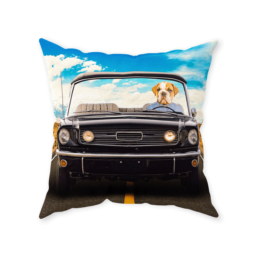&#39;The Classic Woofstang&#39; Personalized Pet Throw Pillow