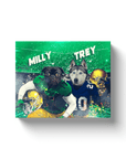 'Notre Dame Doggos' Personalized 2 Pet Canvas