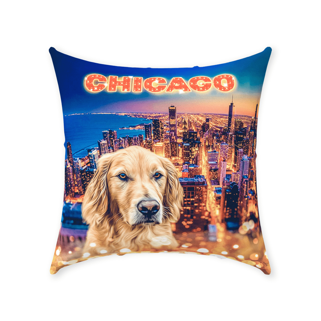 &#39;Doggos of Chicago&#39; Personalized Pet Throw Pillow