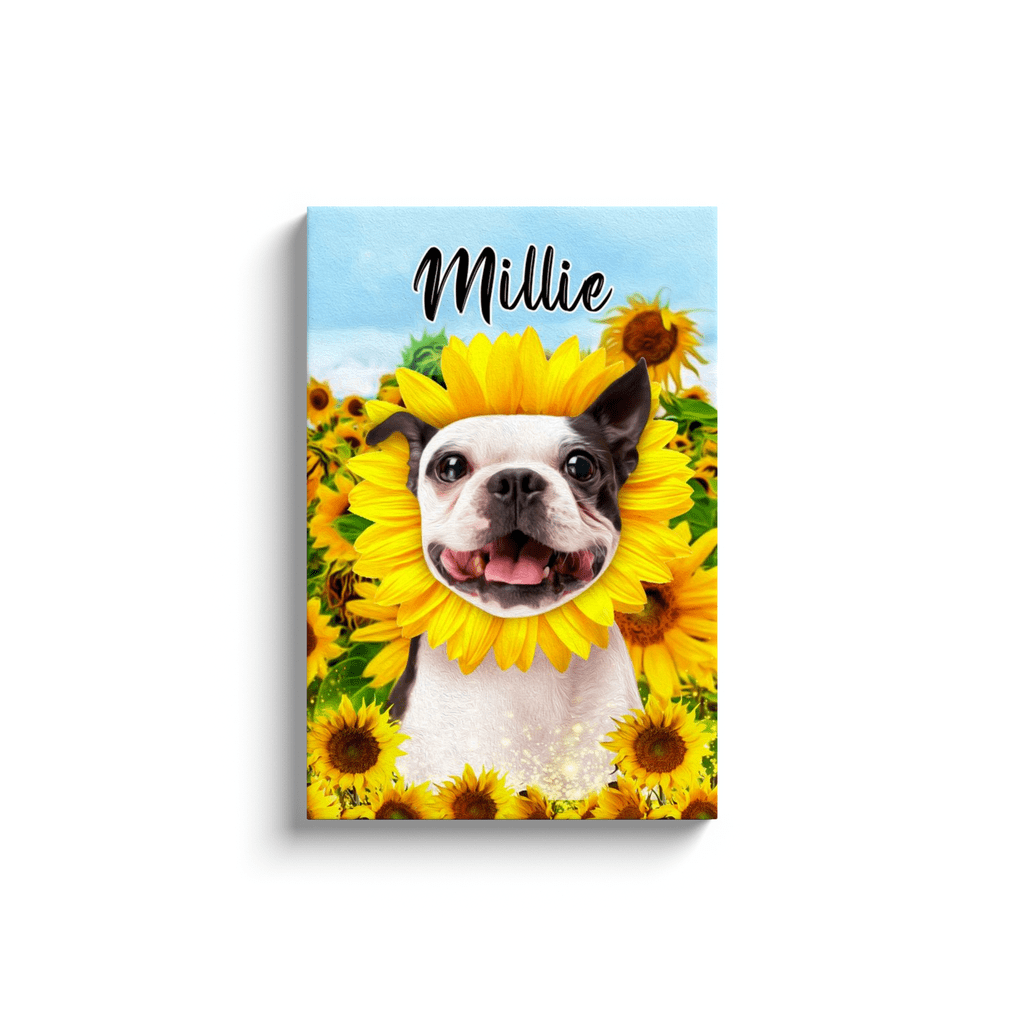 &#39;The Sunflower&#39; Personalized Pet Canvas